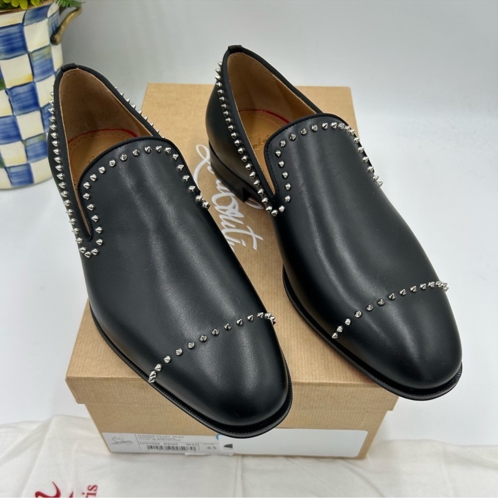 Men’s Christian Louboutin dandy cloo flat calf skin loafer size 43 made in Italy